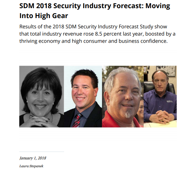 SDM-p1 SDM 2018 Security Industry Forecast: Moving Into High Gear